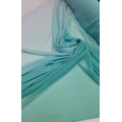 Mousseline Toque de Seda Degradê Verde Água com Tiffany 