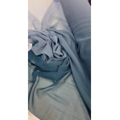 Mousseline Toque de Seda Degradê Verde Escuro com Cinza