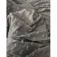 Mousseline Toque de Seda Pipoca Cinza Chumbo