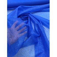 Organza com Glitter Azul Royal