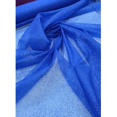 Organza com Glitter Azul Royal