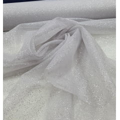 Organza com Glitter Prata