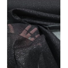 Organza com Glitter Preto