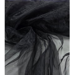 Organza Cristal de Poliamida Preto