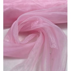 Organza Cristal de Poliamida Rosa Bebê