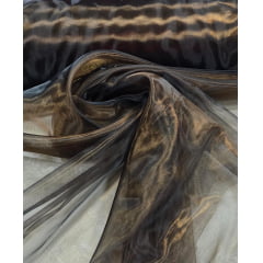 Organza Cristal Lisa Marrom - 3m de Largura