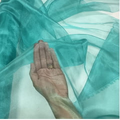 Organza Cristal Lisa Verde Jade