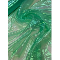 Organza Holográfica Verde Claro