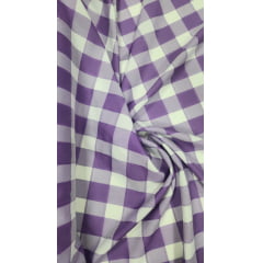 Oxford Fio Tinto Xadrez Flechas Lilás