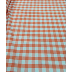 Oxford Fio Tinto Xadrez Laranja e Branco ( Tamanho do Xadrez 2x2) * COM PEQUENOS FUROS/ LEVE DEFEITO
