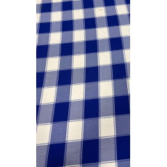 Oxford Fio Tinto Xadrez Piquenique Azul Royal