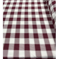 Oxford Fio Tinto Xadrez Piquenique Bordô