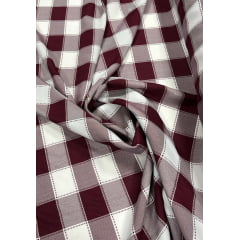 Oxford Fio Tinto Xadrez Piquenique Bordô