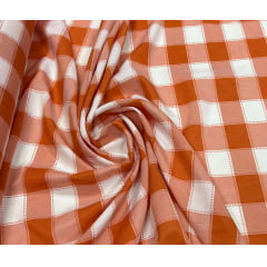 Oxford Fio Tinto Xadrez Piquenique Laranja