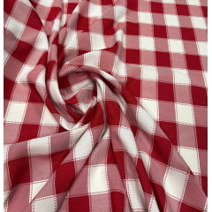 Oxford Fio Tinto Xadrez Piquenique Vermelho