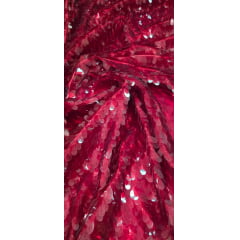Paetê Bordado Festa Vermelho Cereja