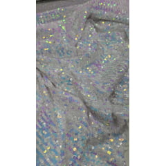 Paetê Bordado Glam Branco Holográfico