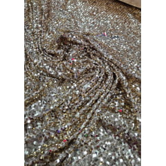 Paetê Bordado Glam Dourado