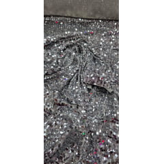 Paetê Bordado Glam Prata