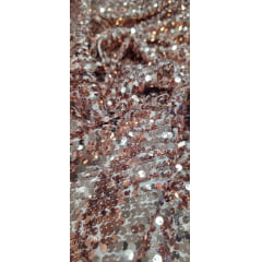 Paetê Bordado Glam Rosê Gold