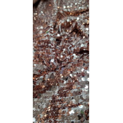 Paetê Bordado Glam Rosê Gold