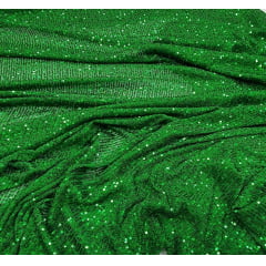 Paetê Bordado Glamour com Elastano Verde Bandeira