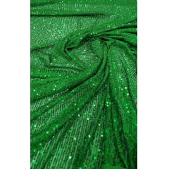 Paetê Bordado Glamour com Elastano Verde Bandeira