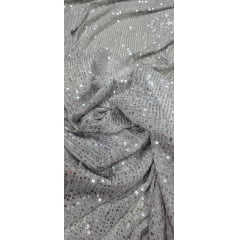 Paetê Bordado Glamour Light com Elastano Prata