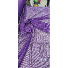 Paetê Bordado Glamour Light com Elastano Roxo
