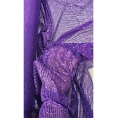 Paetê Bordado Glamour Light com Elastano Roxo