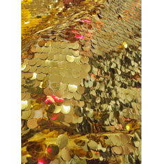 Paetê Bordado Moneta Dourado