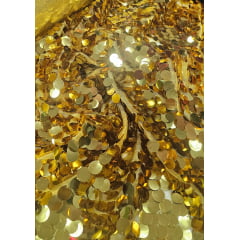 Paetê Bordado Moneta Dourado