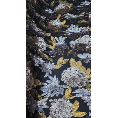 Paetê Bordado Premium Floral Cobre Multicolor Paetê Bordado Premium Floral Cobre Multicolor