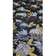 Paetê Bordado Premium Floral Cobre Multicolor