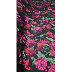 Paetê Bordado Premium Rosas