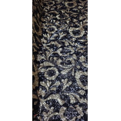 Paetê Bordado Royale Preto com Dourado