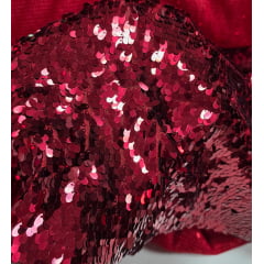 Paetê Bordado Safira Vermelho