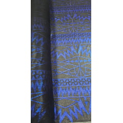 Tule com Paetê Saara Bordado Bicolor Preto com Azul