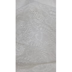Cambraia bordada pesada cachemire Roma premium (leves sujeiras) off white  - Comprimento 2,80 m x Largura 1,40 m