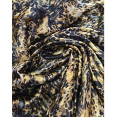 Cetim animal print com defeito na borda    - Comprimento 0,50 cm  x Largura 1,40 m
