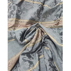 Gobelem pesado adamascado Tapecol prata - Largura 1,30 m x Comprimento 0,70 cm 