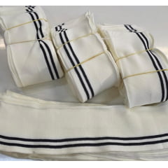 Gola Tritex retilínea off white com listra preta Kit com 20 unidades- Comprimento 40 cm x Largura 9 cm