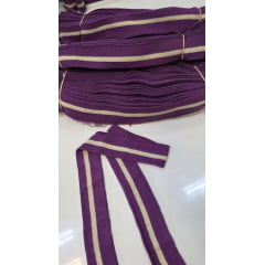 Gola Tritex retilínea roxo com listra branca Kit com 20 unidades- Comprimento 85 cm x Largura 4 cm