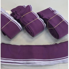Gola Tritex retilínea roxo com listra branca Kit com 20 unidades- Comprimento 40 cm x Largura 9 cm