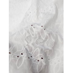 Layse bordada off white Udine premium 100% algodão  Comprimento 5 m x Largura 1,40 m   