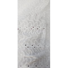 Layse bordada off white Udine premium 100% algodão  Comprimento 5 m x Largura 1,40 m   