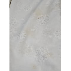 Layse bordada premium off white V22214 (com manchas) -  Comprimento 3 m x Largura 1,40 m   