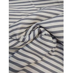 Linho com viscose strip Cinza com creme- Comprimento 2,50 m x Largura 1,50 m 