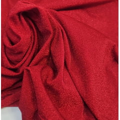 Malha lurex vermelho - Comprimento 0,70 CM x Largura1,80 M 