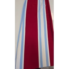 Malha viscolycra listrada azul e vermelha (tira)- x Comprimento 0,30 m x Largura 1,80 m